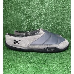 Kuru Draft Mens Size 10.5 Gray Black Casual Classic Walking Slip On Mule Slipper
